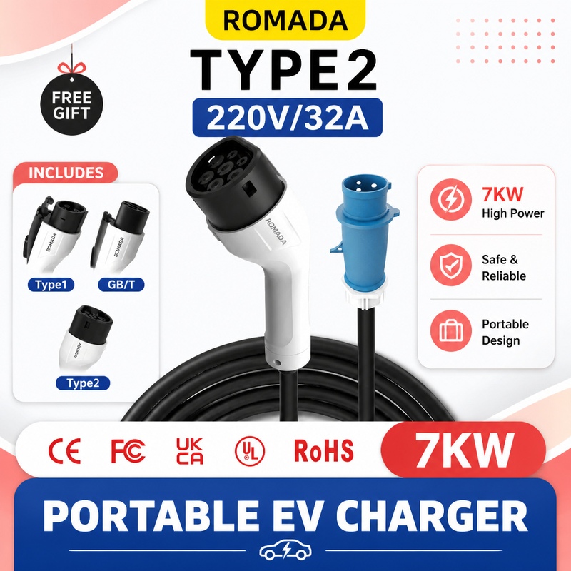 Caricatore portatile per veico - Portable Ev Charger 32A Type 2 Cee Plug recensione e prezzo
