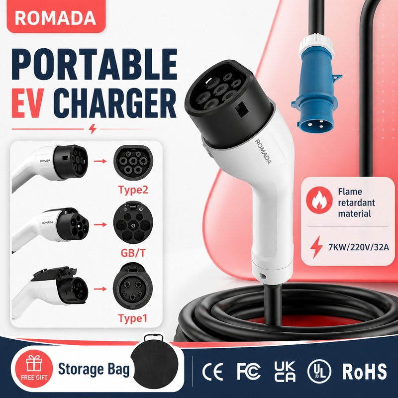 Caricatore portatile per veico - Portable Ev Charger 32A Type 2 Cee Plug recensione e prezzo